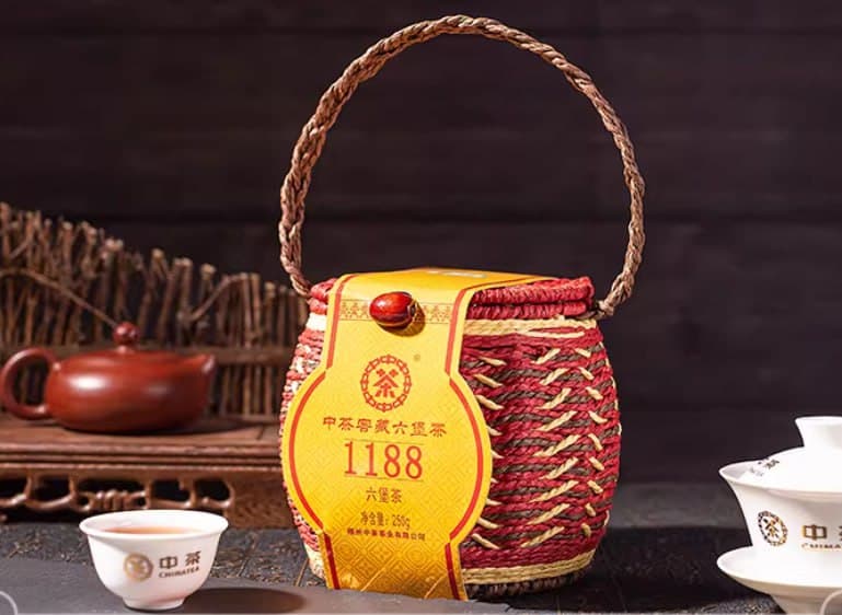 China Tea Wuzhou Cellar-Aged Liu Bao Tea 1188 Black Tea Loose Leaf Basket Pack 250g, COFCO Tea