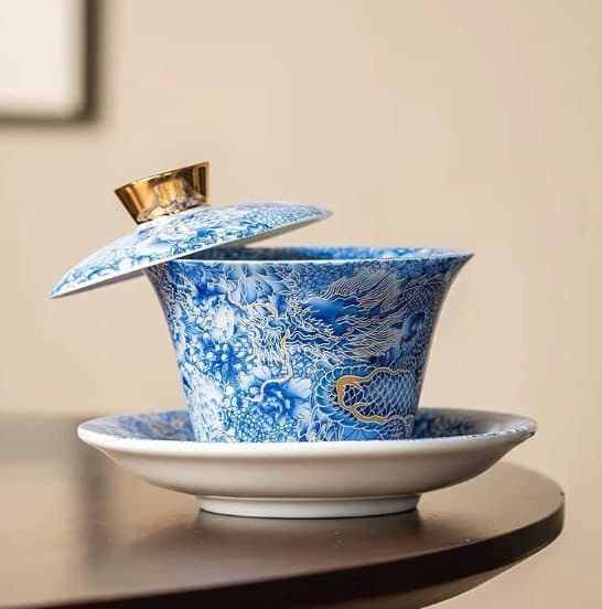 Sancai Gaiwan - Enameled Color (Rotatable Hovering)