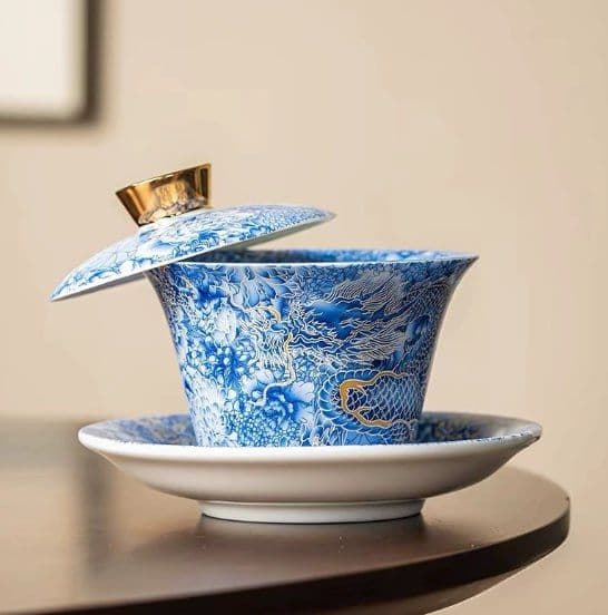 Sancai Gaiwan - Enameled Color (Rotatable Hovering)